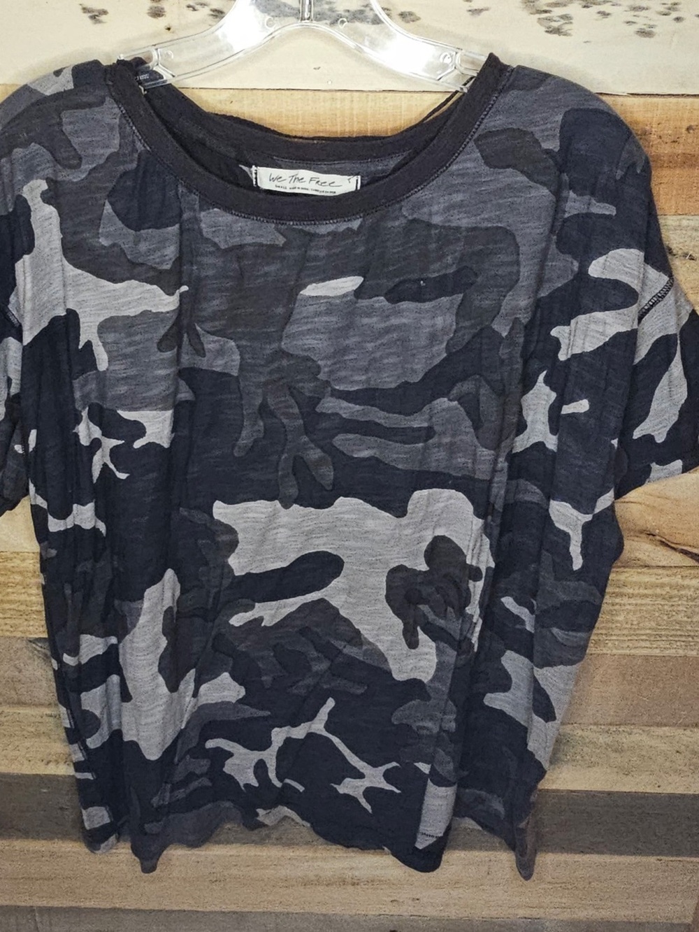 We The Free Washed Black & Gray Camo Tee